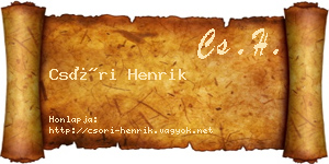 Csóri Henrik névjegykártya